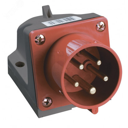 Вилка кабельная 16А 380В IP44 3Р+РЕ+N стационарная 515